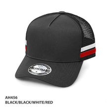 Load image into Gallery viewer, AH456  A-Frame Striped Trucker Cap