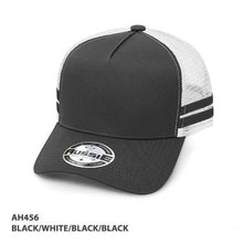 Load image into Gallery viewer, AH456  A-Frame Striped Trucker Cap
