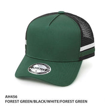 Load image into Gallery viewer, AH456  A-Frame Striped Trucker Cap