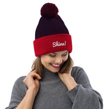 Load image into Gallery viewer, Personalised Embroidered Pom-Pom Beanie Two-Tone