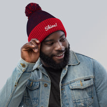 Load image into Gallery viewer, Personalised Embroidered Pom-Pom Beanie Two-Tone