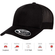 Load image into Gallery viewer, 110R Recycled Polyester Mesh Cap in Black
