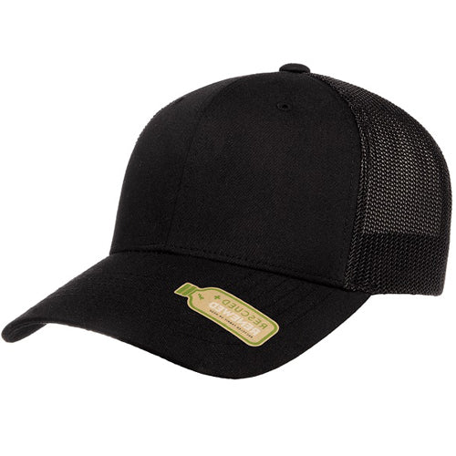 110R Recycled Polyester Mesh Cap in Black