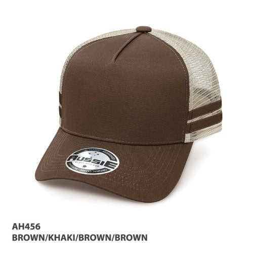 AH456  A-Frame Striped Trucker Cap