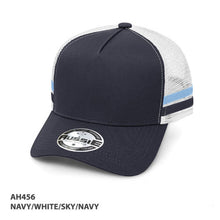 Load image into Gallery viewer, AH456  A-Frame Striped Trucker Cap
