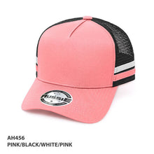 Load image into Gallery viewer, AH456  A-Frame Striped Trucker Cap
